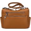 imageYZAOLL Large Crossbody Bag for Women Vegan Leather Tote with Adjustable Wide Strap Waterresistant Work Purse with 10 PocketsAbrown