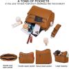 imageYZAOLL Large Crossbody Bag for Women Vegan Leather Tote with Adjustable Wide Strap Waterresistant Work Purse with 10 PocketsAbrown