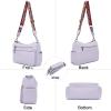 imageYZAOLL Large Crossbody Bag for Women Vegan Leather Tote with Adjustable Wide Strap Waterresistant Work Purse with 10 PocketsApurple