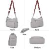 imageYZAOLL Large Crossbody Bag for Women Vegan Leather Tote with Adjustable Wide Strap Waterresistant Work Purse with 10 PocketsAsygray