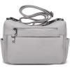 imageYZAOLL Large Crossbody Bag for Women Vegan Leather Tote with Adjustable Wide Strap Waterresistant Work Purse with 10 PocketsAsygray