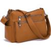 imageYZAOLL Large Crossbody Bag for Women Vegan Leather Tote with Adjustable Wide Strap Waterresistant Work Purse with 10 PocketsAbrown
