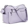 imageYZAOLL Large Crossbody Bag for Women Vegan Leather Tote with Adjustable Wide Strap Waterresistant Work Purse with 10 PocketsApurple