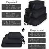 imageYZAOLL 3 Set6 Set7 Set Compression Packing Cubes Travel Accessories Expandable Packing OrganizersTravel Essentials for Carry on 6 Set GrayBlueA3set Black