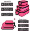 imageYZAOLL 3 Set6 Set7 Set Compression Packing Cubes Travel Accessories Expandable Packing OrganizersTravel Essentials for Carry on 6 Set GrayBlueB6set BlueRose