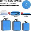 imageYZAOLL 3 Set6 Set7 Set Compression Packing Cubes Travel Accessories Expandable Packing OrganizersTravel Essentials for Carry on 6 Set GrayBlueB6set GrayBlue