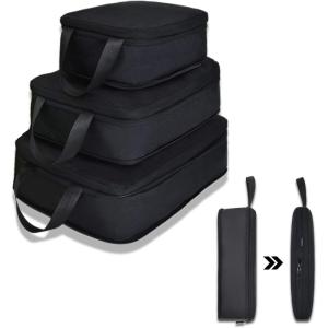 imageYZAOLL 3 Set6 Set7 Set Compression Packing Cubes Travel Accessories Expandable Packing OrganizersTravel Essentials for Carry on 6 Set GrayBlueA3set Black