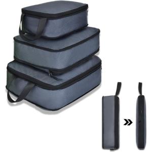 imageYZAOLL 3 Set6 Set7 Set Compression Packing Cubes Travel Accessories Expandable Packing OrganizersTravel Essentials for Carry on 6 Set GrayBlueA3set Gray