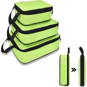 imageYZAOLL 3 Set6 Set7 Set Compression Packing Cubes Travel Accessories Expandable Packing OrganizersTravel Essentials for Carry on 6 Set GrayBlueA3set Green
