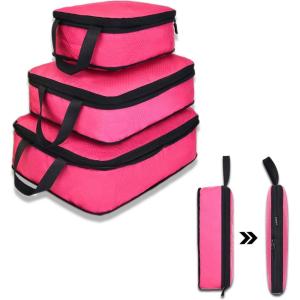 imageYZAOLL 3 Set6 Set7 Set Compression Packing Cubes Travel Accessories Expandable Packing OrganizersTravel Essentials for Carry on 6 Set GrayBlueA3set Rose