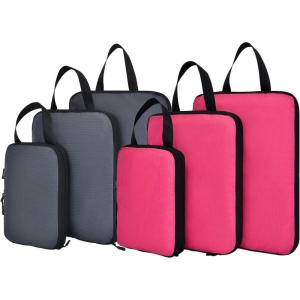 imageYZAOLL 3 Set6 Set7 Set Compression Packing Cubes Travel Accessories Expandable Packing OrganizersTravel Essentials for Carry on 6 Set GrayBlueB6set RoseGray