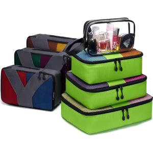 imageYZAOLL 3 Set6 Set7 Set Compression Packing Cubes Travel Accessories Expandable Packing OrganizersTravel Essentials for Carry on 6 Set GrayBlueC7set GrayGreen
