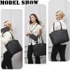 imageYZAOLL 156 Inch Laptop Tote Bag for WomenLightweight Waterresistant Vegan Leather with Padded Sleeve MultiPocket Work BagBlack