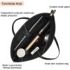 imageYZAOLL 156 Inch Laptop Tote Bag for WomenLightweight Waterresistant Vegan Leather with Padded Sleeve MultiPocket Work BagBlack