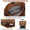 imageYZAOLL 156 Inch Laptop Tote Bag for WomenLightweight Waterresistant Vegan Leather with Padded Sleeve MultiPocket Work BagBrown