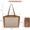 imageYZAOLL 156 Inch Laptop Tote Bag for WomenLightweight Waterresistant Vegan Leather with Padded Sleeve MultiPocket Work BagBrown