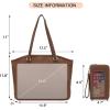 imageYZAOLL 156 Inch Laptop Tote Bag for WomenLightweight Waterresistant Vegan Leather with Padded Sleeve MultiPocket Work BagDarkbrown