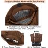 imageYZAOLL 156 Inch Laptop Tote Bag for WomenLightweight Waterresistant Vegan Leather with Padded Sleeve MultiPocket Work BagDarkbrown