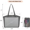 imageYZAOLL 156 Inch Laptop Tote Bag for WomenLightweight Waterresistant Vegan Leather with Padded Sleeve MultiPocket Work BagDarkgrey