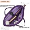 imageYZAOLL 156 Inch Laptop Tote Bag for WomenLightweight Waterresistant Vegan Leather with Padded Sleeve MultiPocket Work BagPurple