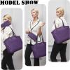 imageYZAOLL 156 Inch Laptop Tote Bag for WomenLightweight Waterresistant Vegan Leather with Padded Sleeve MultiPocket Work BagPurple