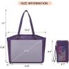 imageYZAOLL 156 Inch Laptop Tote Bag for WomenLightweight Waterresistant Vegan Leather with Padded Sleeve MultiPocket Work BagPurple