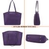 imageYZAOLL 156 Inch Laptop Tote Bag for WomenLightweight Waterresistant Vegan Leather with Padded Sleeve MultiPocket Work BagPurple