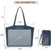 imageYZAOLL 156 Inch Laptop Tote Bag for WomenLightweight Waterresistant Vegan Leather with Padded Sleeve MultiPocket Work BagSeablue
