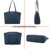 imageYZAOLL 156 Inch Laptop Tote Bag for WomenLightweight Waterresistant Vegan Leather with Padded Sleeve MultiPocket Work BagSeablue