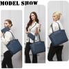 imageYZAOLL 156 Inch Laptop Tote Bag for WomenLightweight Waterresistant Vegan Leather with Padded Sleeve MultiPocket Work BagSeablue