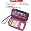 imageYZAOLL Purses for Women Faux Leather Medium Large Tote Satchel Shoulder Purse Handbag Wallet setBsuperpurple