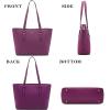 imageYZAOLL Purses for Women Faux Leather Medium Large Tote Satchel Shoulder Purse Handbag Wallet setBsuperpurple