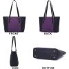 imageYZAOLL Purses for Women Faux Leather Medium Large Tote Satchel Shoulder Purse Handbag Wallet setCpurpleblack