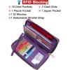 imageYZAOLL Purses for Women Faux Leather Medium Large Tote Satchel Shoulder Purse Handbag Wallet setCpurpleblack