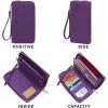 imageYZAOLL Purses for Women Faux Leather Medium Large Tote Satchel Shoulder Purse Handbag Wallet setCpurpleblack