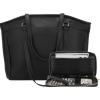 imageYZAOLL 156 Inch Laptop Tote Bag for WomenLightweight Waterresistant Vegan Leather with Padded Sleeve MultiPocket Work BagBlack