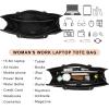 imageYZAOLL 156quot Vegan Leather Laptop Bag for Women Lightweight WaterResistant Work Tote ampamp Briefcase for TravelCollegeOfficeBlack
