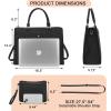 imageYZAOLL 156quot Vegan Leather Laptop Bag for Women Lightweight WaterResistant Work Tote ampamp Briefcase for TravelCollegeOfficeBlack