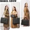 imageYZAOLL 156quot Vegan Leather Laptop Bag for Women Lightweight WaterResistant Work Tote ampamp Briefcase for TravelCollegeOfficeBlack