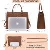 imageYZAOLL 156quot Vegan Leather Laptop Bag for Women Lightweight WaterResistant Work Tote ampamp Briefcase for TravelCollegeOfficeBrown