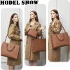 imageYZAOLL 156quot Vegan Leather Laptop Bag for Women Lightweight WaterResistant Work Tote ampamp Briefcase for TravelCollegeOfficeBrown