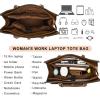 imageYZAOLL 156quot Vegan Leather Laptop Bag for Women Lightweight WaterResistant Work Tote ampamp Briefcase for TravelCollegeOfficeBrown