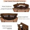imageYZAOLL 156quot Vegan Leather Laptop Bag for Women Lightweight WaterResistant Work Tote ampamp Briefcase for TravelCollegeOfficeBrown