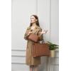 imageYZAOLL 156quot Vegan Leather Laptop Bag for Women Lightweight WaterResistant Work Tote ampamp Briefcase for TravelCollegeOfficeBrown