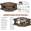 imageYZAOLL 156quot Vegan Leather Laptop Bag for Women Lightweight WaterResistant Work Tote ampamp Briefcase for TravelCollegeOfficeCamel