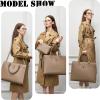 imageYZAOLL 156quot Vegan Leather Laptop Bag for Women Lightweight WaterResistant Work Tote ampamp Briefcase for TravelCollegeOfficeCamel