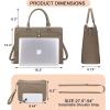 imageYZAOLL 156quot Vegan Leather Laptop Bag for Women Lightweight WaterResistant Work Tote ampamp Briefcase for TravelCollegeOfficeCamel