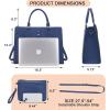 imageYZAOLL 156quot Vegan Leather Laptop Bag for Women Lightweight WaterResistant Work Tote ampamp Briefcase for TravelCollegeOfficeDarkblue