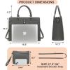 imageYZAOLL 156quot Vegan Leather Laptop Bag for Women Lightweight WaterResistant Work Tote ampamp Briefcase for TravelCollegeOfficeDarkgrey
