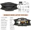imageYZAOLL 156quot Vegan Leather Laptop Bag for Women Lightweight WaterResistant Work Tote ampamp Briefcase for TravelCollegeOfficeDarkgrey
